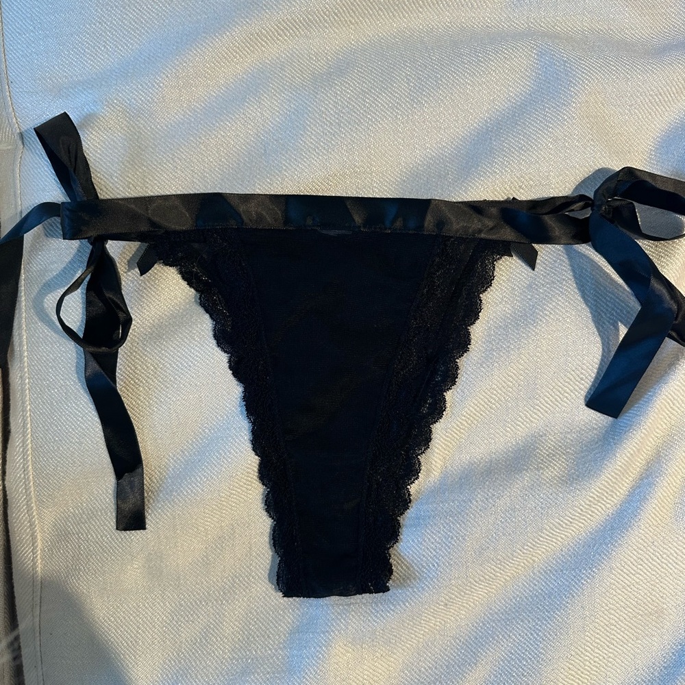 Sexy Mesh Side Tie Cheeky Panty with Bows
